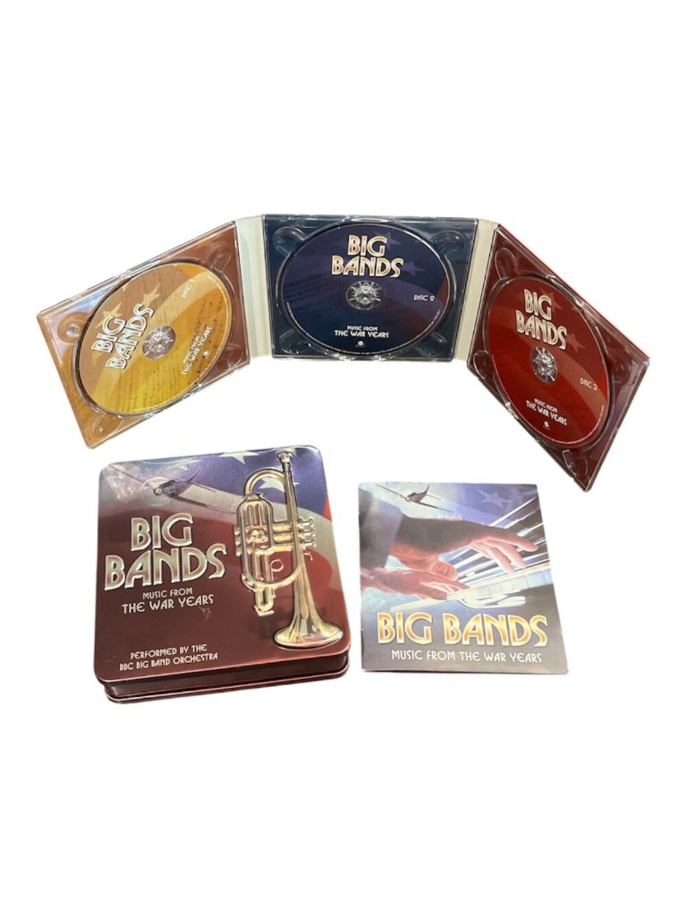 BIG BANDS Music From The War Years 3-Disc CD Set BBC Big Band Orchestra Tin Box